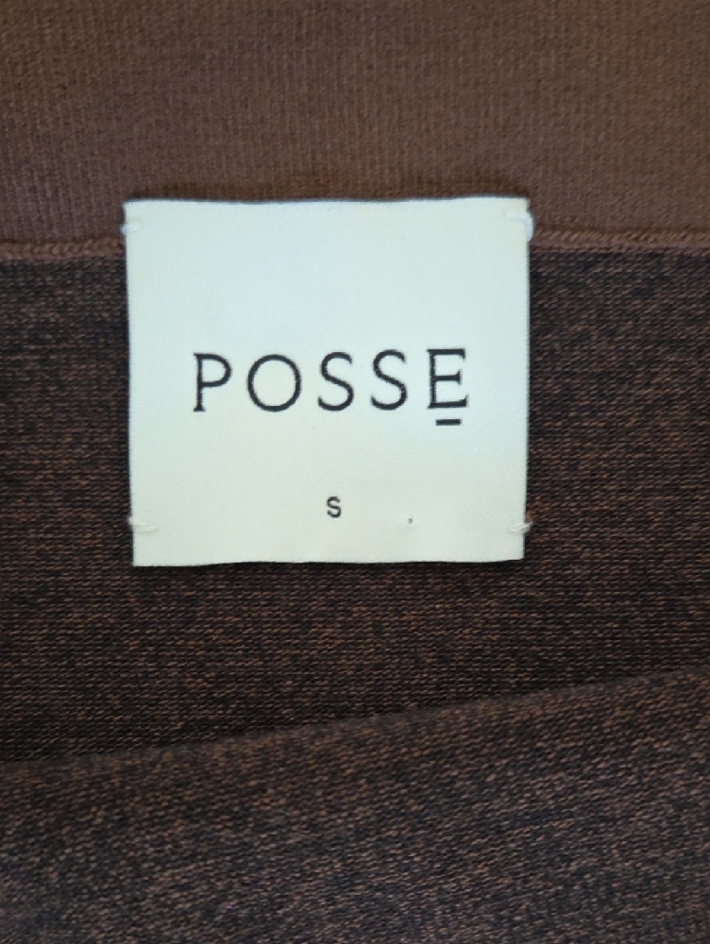 Posse Strapless Brown and Cream Striped Midi Dress - Picture 3 of 5